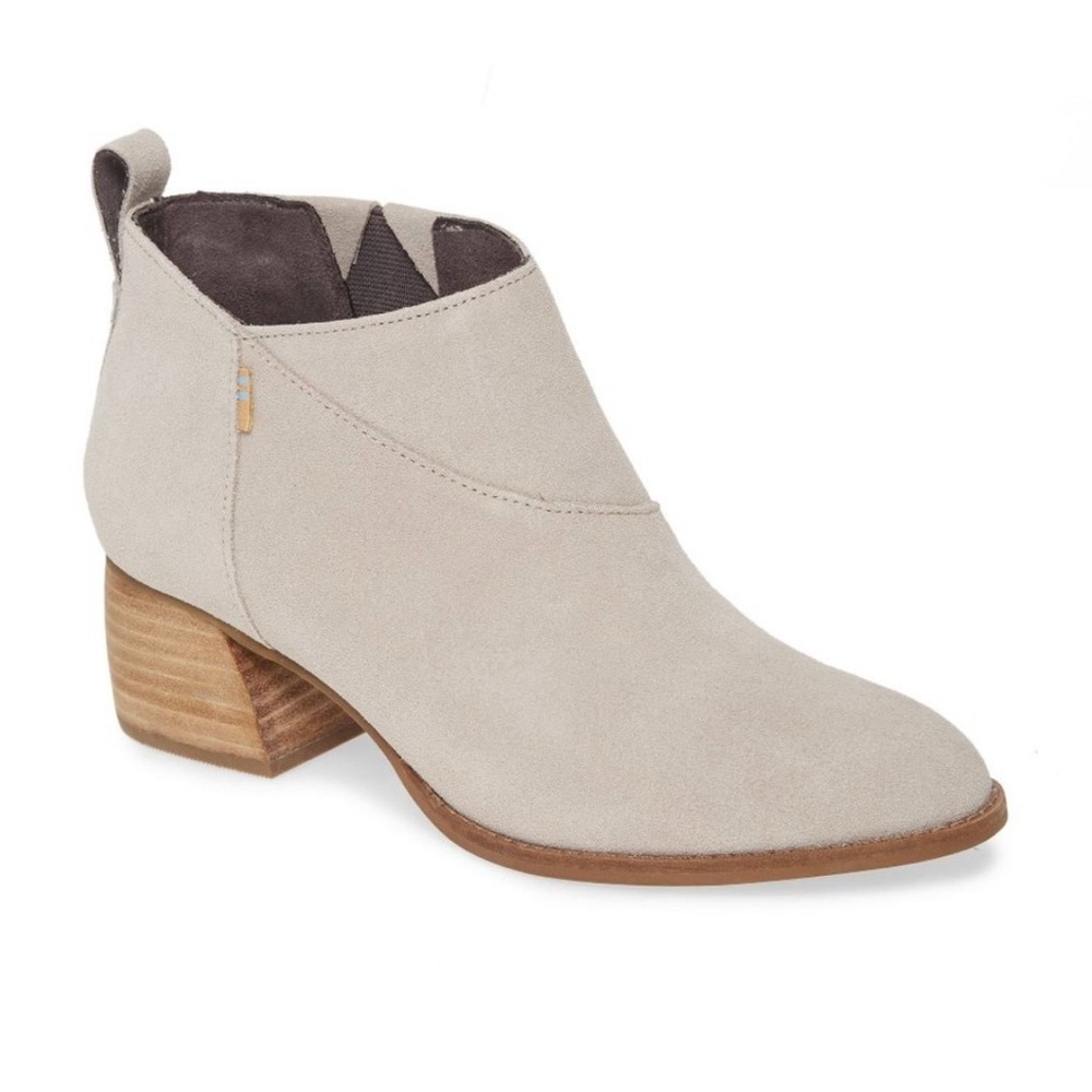 NWT Toms Leilani Light Beige / Gray Suede Ankle Booties size 7